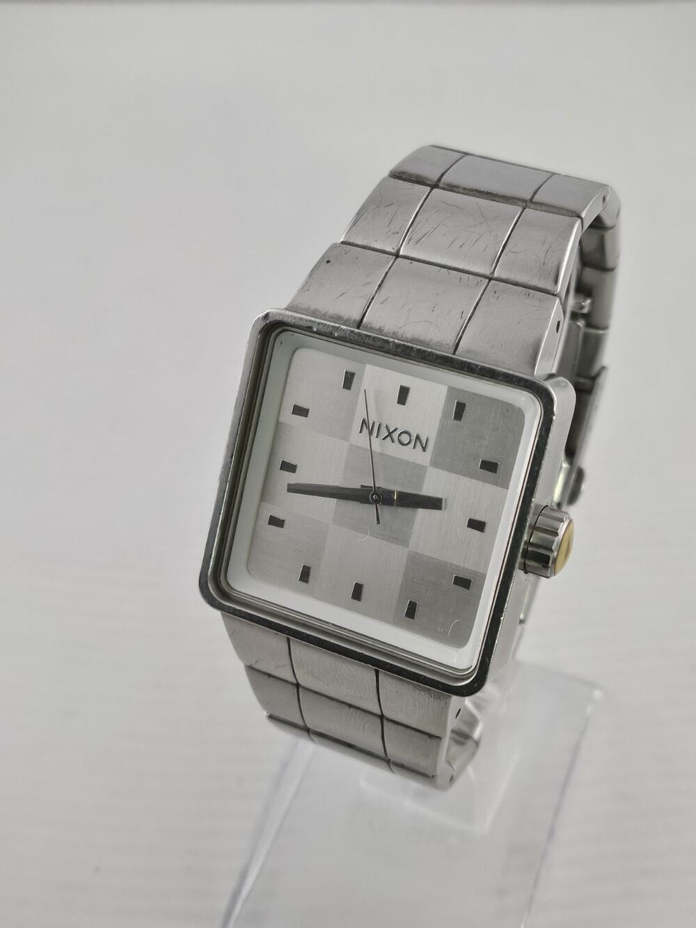 Mens Nixon Full Throttle "The Quatro" Large Quartz Watch Square New Battery Runs